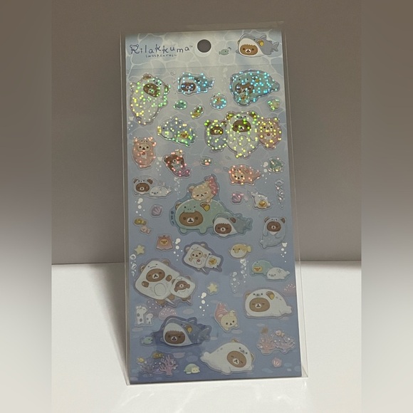 Rilakkuma Sparkly Sea Life Sticker Sheet - Picture 1 of 5